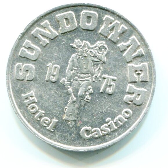 1975 Sundowner Hotel & Casino Reno, NV Aluminum Free Play Slot Token (b289-5) - Picture 1 of 2